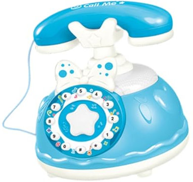 Luwecf Spielzeugtelefon für Kinder, Interaktives Babyspielzeug, Rollenspielgerät für Kleinkinder, Blau