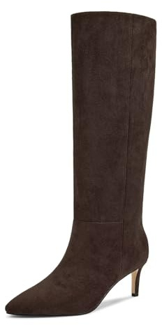 wetkiss Womens Knee High Boots, Suede Mocha Dark Brown, Size 9