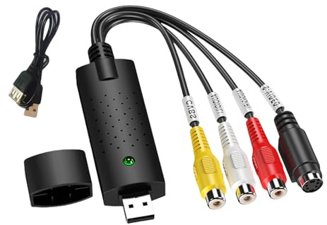 HUANGING USB 2.0 Video Grabber Scheda di Acquisizione Video per la Digitalizzazione Sorgenti Analogiche Conversione e Facile Setsup