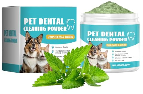 Eastuy Polvo Para Dientes De Perro - 100g Pasta De Dientes Para Frescor Del Aliento,Eliminador De Manchas Para Limpieza Bucal De Perros | Para Mascotas Gato Gatito Cachorro Salud Del Aliento