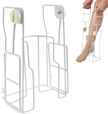 Aiuto per calze, calze in metallo, per calze a compressione, con manico allungato, per anziani, calze a compressione per donne incinte