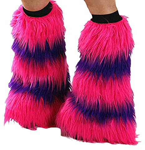 NJWTSDTZ Women Fluffy Leg Warmers Faux Fur Furry Boot Covers Y2k Winter Long Boot Cuffs Christmas Cozy Fur Legs Warmer