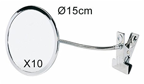 Miroir grossissant X8 flexible avec pince