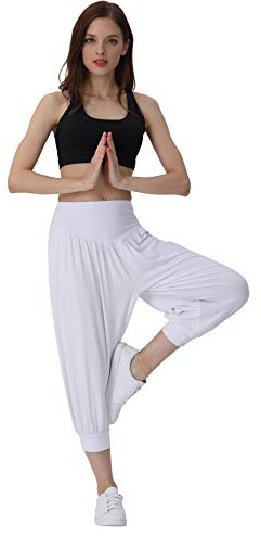 HOEREV Super Soft Modal Spandex Harem Yoga Pilates Byxor Beskurna Byxor