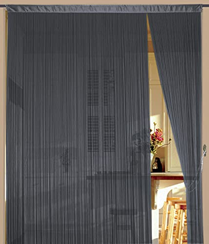 Tenda a fili, 150 cm x 300 cm, colore grigio, in B1