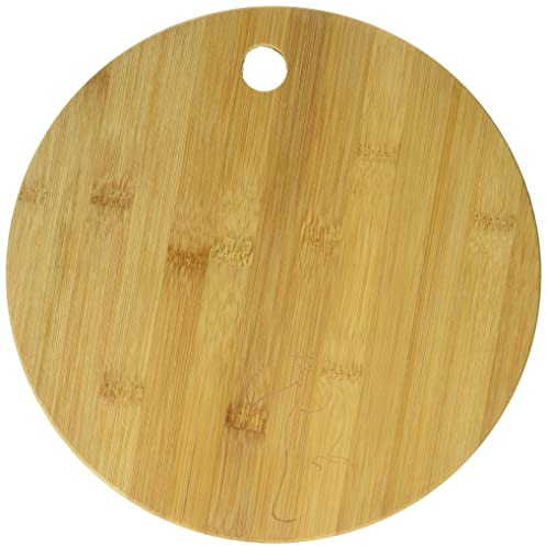 FACKELMANN Tabla de cortar cocina madera de bambú redonda pequeña para picar verduras, trocear y filetear carne o pescado, 24x24cm, 1ud.