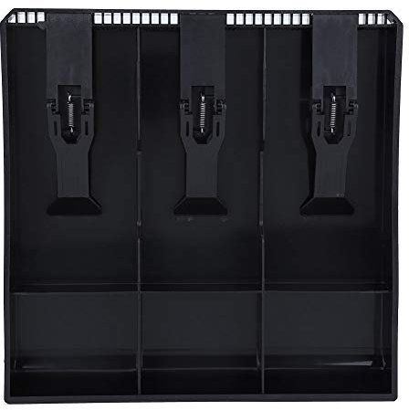 3 Scheine 3 Münzen Kasseneinsatz, Kassenschubladeneinsatz Tray Kassenbox Kassenschubladen-Kassenbox Ersatz durch 3 Fächer für Scheine und 3 für Münzen für Registrierkassen(schwarz)