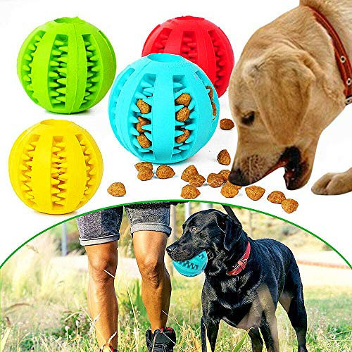 Eva Shop® Premium Zahnpflege Ball mit Minzgeschmack Hundespielzeug aus Naturkautschuk - Intelligentes Spielzeug für Hunde und Katzen - Kauspielzeug Tiere - verschidenen Größen und Farben (S - 5cm)