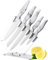 Marble-Effect 5pc Kitchen Knife Set - Taylor's Eye Witness Stainless Steel Knives & Block, 9cm/3.5 Paring, 13cm/5 All Purpose, 20cm/8 Carving, 20cm/8 Bread & 20cm/8 Chef's Knife