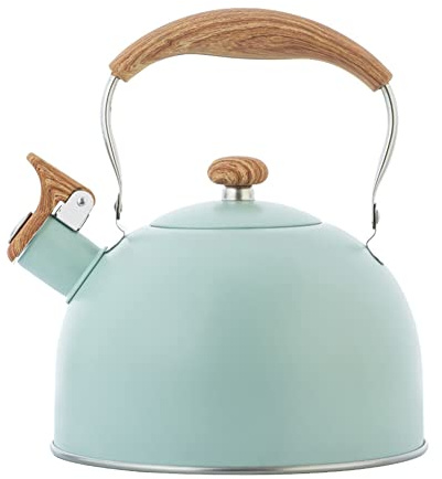 LICHENGTAI vattenkokare induktion pippanna, flöjtpanna, 2,5 l, rostfritt stål, flöjtpanna, tekanna, bärbar tekanna, flöjtpanna, för kök, hem, gasspis, camping, gasspis, grön