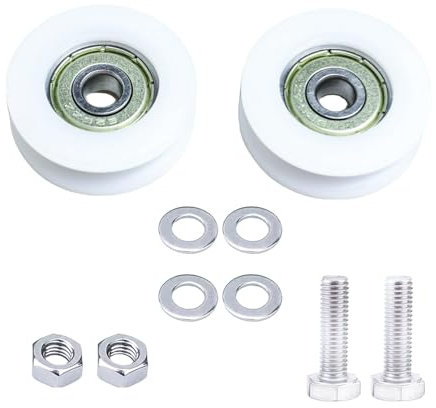 Greenhouse Door Wheels 30mm Sliding Door Wheel Replacement Glass Roller Kits accessories for Greenhouse Garden Glass Home Hotel Shower Door Includes 2 Wheels 2 M6*22 Screws 4 6mm Spacers
