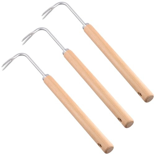 MUKSEUT 3 PCS Hand Weed Remover Tool, Weed Puller with V-Shape Hook, Garden Weeding Tool, Weeding Artifact Uprooting Weeding Tools for Gardening, Yard, Lawn, Farmland