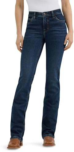 Wrangler Women's Willow Mid Rise Performance Waist Boot Cut Ultimate Riding Jean, Denim, 28-32