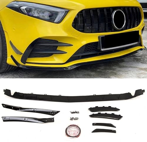 TVP Trade Vehicle Parts.co.uk Compatible With Sport A45 Front Bumper Splitter Aero Kit Front Canards Gloss Mercedes A Class W177