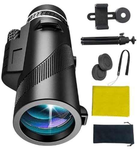 Monokular - 80 x zoomhandt teleskop, transparent optik, bärbar räckvidd med hög förstoring, kompakt utomhusutrustning promenader, bergsklättring, camping, fågelskådning, OBS