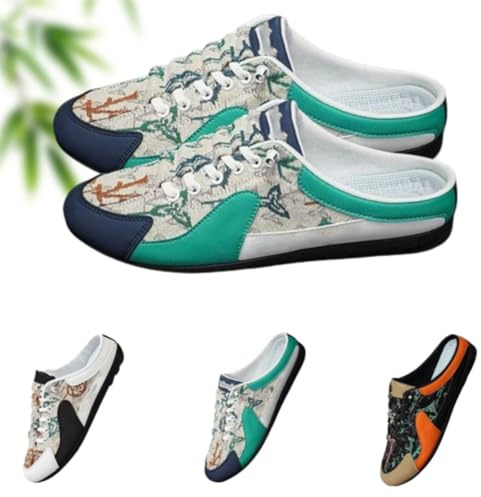 Scarpe da ginnastica da uomo, casual, estive, traspiranti, morbide, sportive, da giardino (verde-1,43EU)