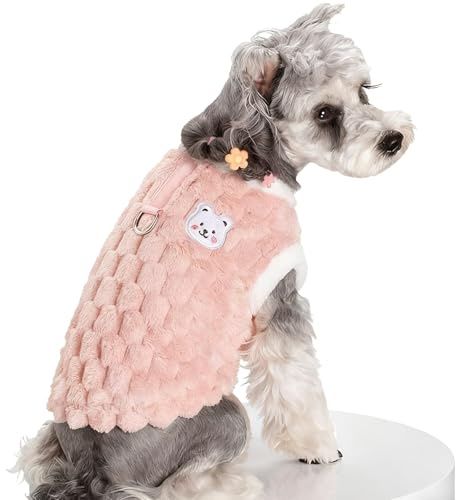 GIEEU Ropa para Mascotas, Suéter de Forro Polar para Perros, Abrigo para Perros Pequeños Invierno, Jerséis para Cachorros de Forro Polar Acanalado, Chaleco Cálido para Yorkie Chihuahua Gato Talla L