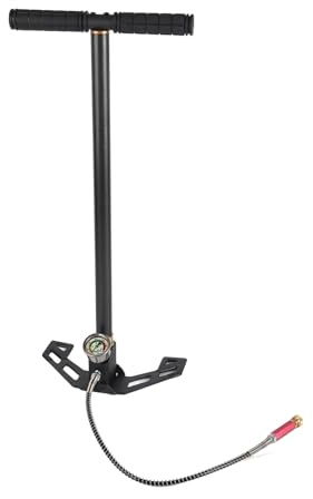 ZASCHMOY Pompa Manuale a 3 Stadi in Acciaio Al Tungsteno - 0-6000 Psi, Design Ergonomico, Filtro antiumidità Integrato - Ideale per Pistole Ad Aria Compressa PCP, Pneumatici e Attrezzature Sportive