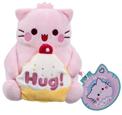 Rainbow Designs Pembe Hug Pink Cat Soft Toy, 15cm Kawaii Plush holding Star, Cute Collectable Gift for Kids & Adults, Soft Fabric Stuffed Animal, Positive & Uplifting Small Plushie | 15cm plush, star accessory, kawaii styling, soft fabric, comforting gift