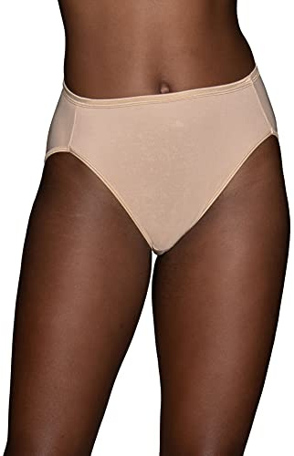Vanity Fair Women's Illumination Hi Cut Panties (Regular & Plus Size), Rose Beige, 8