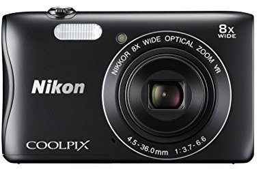 Nikon Coolpix S3700 Digitalkamera (20 Megapixel, 8-fach opt. Zoom, 6,7 cm (2,6 Zoll) Display, Wi-Fi, NFC, Panorama-Assistent) schwarz