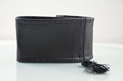 pitshop24de Lenkradschoner Lenkradbezug Lenkradhülle Leder Größe Ø M 37-38 cm PERFORIERT