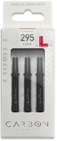L-style L-Shaft Carbon Locked Dart Shafts – Mid-Long (295) – Black – Set of 3