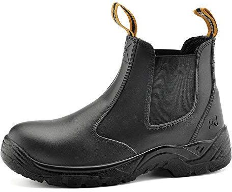 SAFETOE Sicherheitsstiefel Arbeitsschuhe mit Stahlkappe M8025 (S3 klassischer Artikel) von Anti-Punktion und wasserdichte, Schwarz, 46 EU