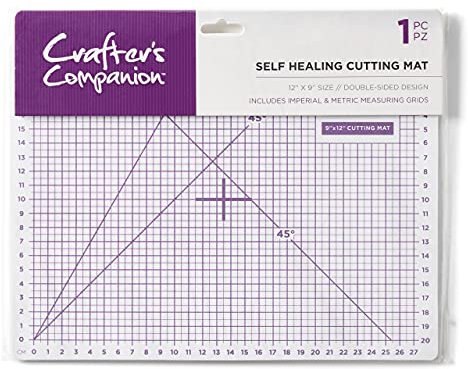 Crafter's Companion Self Healing A4 Mat (12 x 9) -Hard Wearing & Durable-Perfect for Use with Craft Knives & Rotary Cutters-Suitable for Cutting Paper, Card & Fabric, 12 x 9 Inch,Transparent
