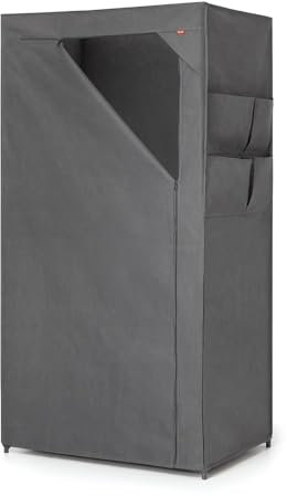 Rayen - Kleiderschrank Basic, 79x155x54 cm, grau, mit Reißverschluss, atmungsaktiv, einfacher Aufbau, Metallrahmen