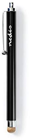 NEDIS Stylet | Utilisé pour: Tablette/Smartphone | Pointe en Tissu de cuivre | 1 pièces | avec Clip | À Bille | Noir