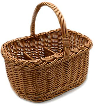 MyBer® Weidenkorb stabiler Flaschenkorb Tragekorb Korb aus Weide für 6 Flaschen K9-121-4