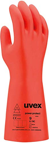 Uvex Power Protect V1000 Elektrikerhandschuhe - Arbeitshandschuhe gegen Stromschläger - Gr 08 M