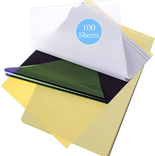 100 Blatt Tattoo Zubehör Tattoo Transferpapier, Tattoo Stencil Papier Transferpapier,21,6CM x 27,9 cm Tattoo Thermokopierpapier, A4-Größe Blaupause matritzenpapier für Tattoos