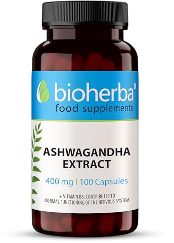 Ashwagandha Estratto Forte 400 mg - Per Sollievo Naturale da Stress e Ansia, 100 Capsule BIOHERBA