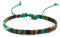 TRIPLE K&S Surfer armband Herren & Damen • 100% Wasserfest & Handmade • Perlen-Armband Boho Stoff-Armband • Hippie Sommer Strand-Schmuck (Green & Red Stripes)