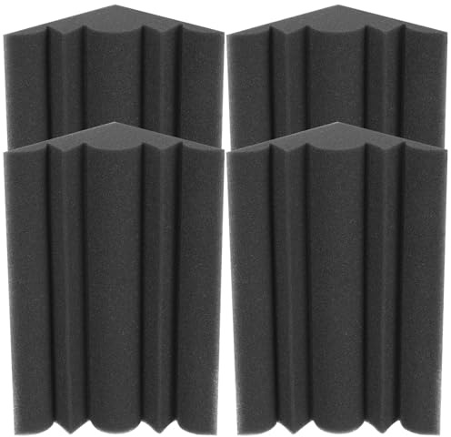 COSMEVIVI 4 piezas Trampas de Graves Acústicas Paneles Esponja Absorbente Sonido Alta Densidad Ignífugo para Estudio Teatro Pared Esquina