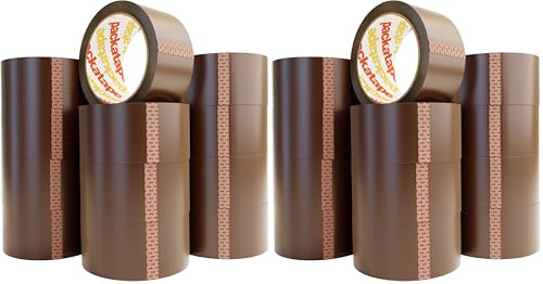 Packatape Brown Packaging Tape, Heavy Duty Packing Tape For Industrial And Warehouse Use, 12 Rolls 48mm X 66m (Pack of 2)