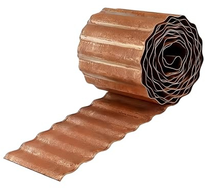 Relaxdays Rabattkant, 5 m x 15 cm, metall, rostutseende, rulle, flexibel rabattkant, inramning för säng och gräsmatta, brun