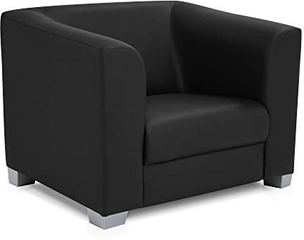 moebel-eins Chicago Sessel Cocktailsessel Polstersessel Sessel Clubsessel, Material Kunstleder, schwarz