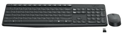Logitech MK235 RF inalámbrico Húngaro Negro - Teclado (RF inalámbrico, Universal, Húngaro, Inalámbrico, USB, Batería)