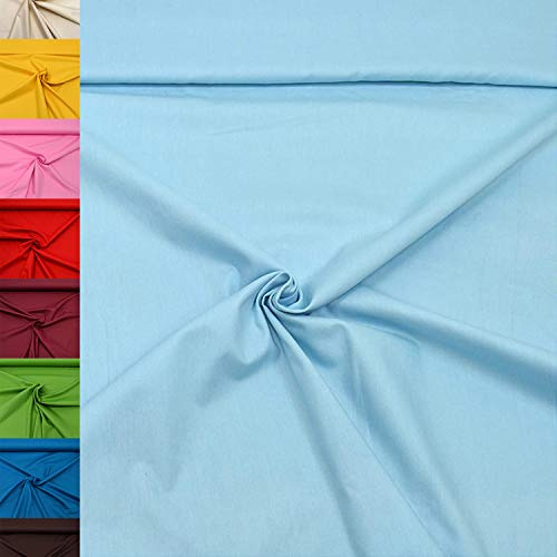 MAGAM-Stoffe Sophie Baumwollstoff Uni 100% Baumwolle Oeko-Tex Meterware 50cm (30. Hellblau)