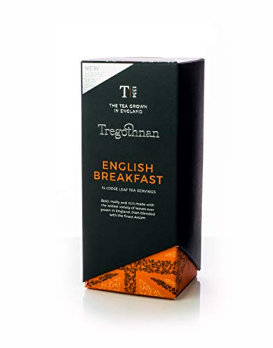 Tregothnan English Breakfast Tea Caddy ,Box of 14 Individual Loose Tea Servings, 42 g