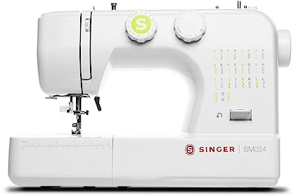 Singer SM024 White Sewing Machine, Corded Electric, Plastic, 7.5 kg, Model Number SM024