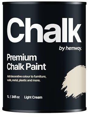 Hemway - Premium Chalk Paint - Light Cream 1 L | Chalky Matt Shabby Chic Finish for Interior Furniture & Walls | Quick Dry & 1 Coat