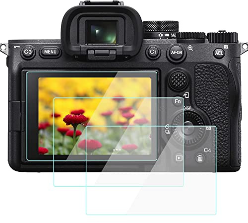 A7IV Displayschutzfolie, kompatibel mit Sony Alpha 7 IV A7M4, spiegellose Kamera, 9H HD gehärtetes Glas, blasenfrei, kratzfest, Anti-Fingerabdruck, 3 Stück