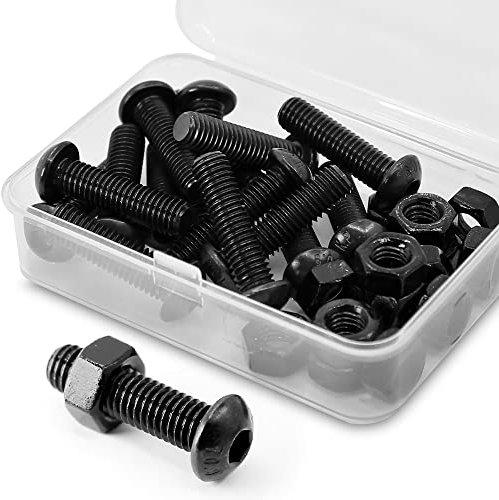 (15 Sätze) M8 x 30mm Schrauben und Muttern Set Halbrundkopf-Innensechskantschrauben 10,9 Grade legierter Stahl Vollgewinde
