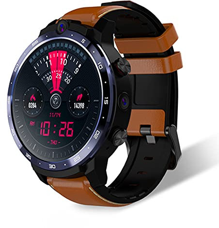 QESTO KNN LEM12 Pro Smart Watch Men 4G RAM 64G ROM Smartwatch Android 10.0 LTE 4G Sim GPS WIFI Heart Rate 1.6 Inches Full Screen(B)