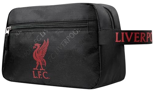 Liverpool F.C. Toiletry Bags for Men, Hanging Travel Wash Bag with Zipped Pockets, Football Gifts for Kids Teens Adults