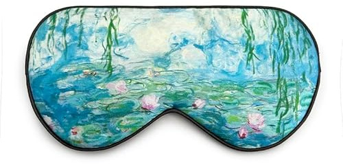 townssilk 100% Silk Sleep Mask with Adjustable Straps, Comfortable and Super Soft Eye Mask, Ultimate Sleep Aid, Blindfold, WaterLilies